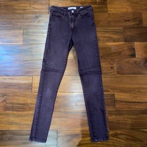 Bullhead & Co Maroon Super High Rise Skinny Jeans